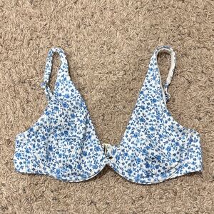 Hollister Blue Floral Bikini Top